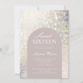 Iridescent Rose Gold Glitzer 16 . Geburtstag Einladung (Vorderseite)