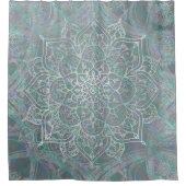 Iridescent Shimmer Mandala Boho Chic Duschvorhang (Vorderseite)