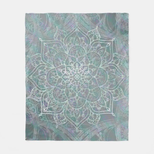 Iridescent Shimmer Mandala Boho Chic Fleecedecke (Vorderseite)