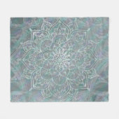 Iridescent Shimmer Mandala Boho Chic Fleecedecke (Vorderseite (Horizontal))