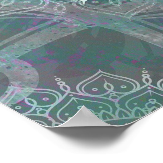 Iridescent Shimmer Mandala Boho Chic Poster (Ecke)