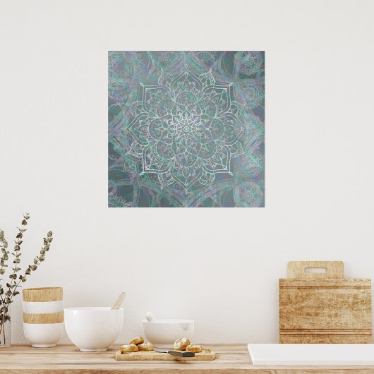 Iridescent Shimmer Mandala Boho Chic Poster (Küche)