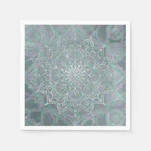 Iridescent Shimmer Mandala Boho Chic Serviette