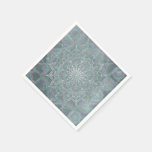 Iridescent Shimmer Mandala Boho Chic Serviette (Ecke)