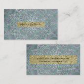 Iridescent Shimmer Mandala Boho Chic Visitenkarte (Vorne/Hinten)