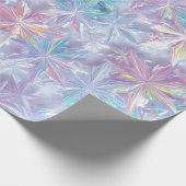 Iridescent shimmering snowflakes pattern geschenkpapier (Ecke)