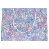 Iridescent shimmering snowflakes pattern große geschenktüte (Vorderseite)