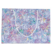 Iridescent shimmering snowflakes pattern große geschenktüte (Rückseite)