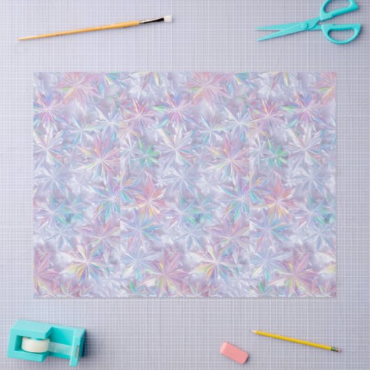 Iridescent shimmering snowflakes pattern seidenpapier (Basteln)
