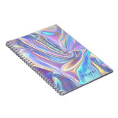 Iridescent Shiny Metallic Fabric Date, Script Name Notizblock (Rechte Seite)