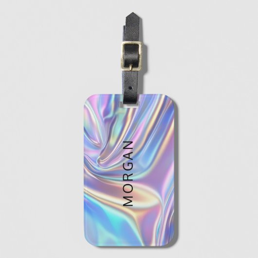 Iridescent Shiny Metallic Fabric, Name Gepäckanhänger (Vorderseite Vertikal)