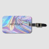 Iridescent Shiny Metallic Fabric, Name Gepäckanhänger (Vorderseite (Horizontal))