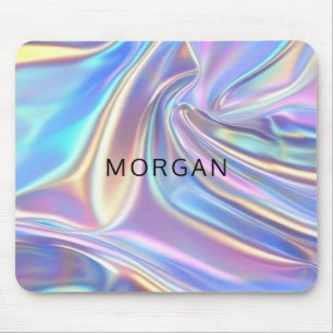 Iridescent Shiny Metallic Fabric, Name Mousepad