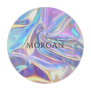 Iridescent Shiny Metallic Fabric, Name Schneidebrett