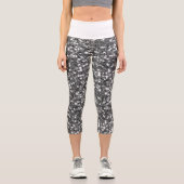 Iridescent Silver Star Glitzer Capri Leggings (Vorderseite)