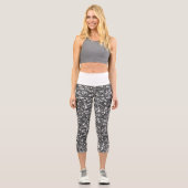 Iridescent Silver Star Glitzer Capri Leggings (Vorderseite)