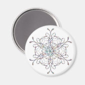 Iridescent Snowflake Magnet (Vorderseite/Rückseite)