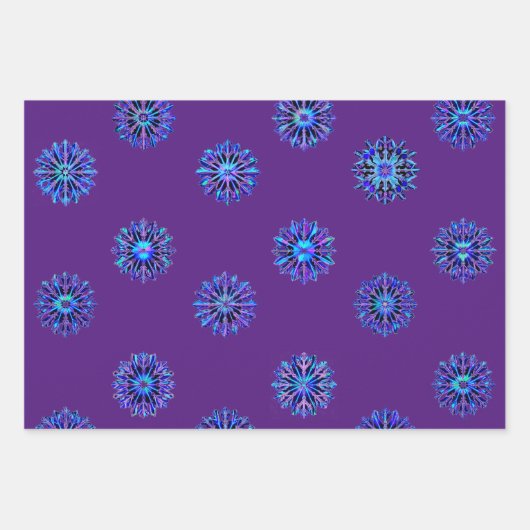 Iridescent Snowflakes Weihnachten Hanukkah Geschen Geschenkpapier Set (Vorderseite 3)