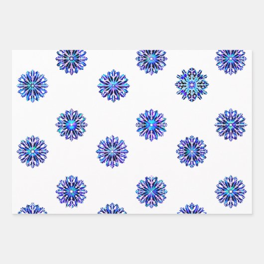 Iridescent Snowflakes Weihnachten Hanukkah Geschen Geschenkpapier Set (Vorderseite)