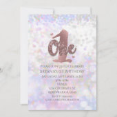 Iridescent Sparkle Einladung zum 1. Geburtstag (Vorderseite)