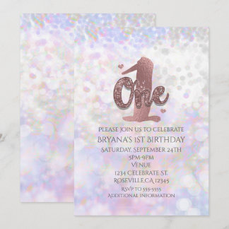 Iridescent Sparkle Einladung zum 1. Geburtstag