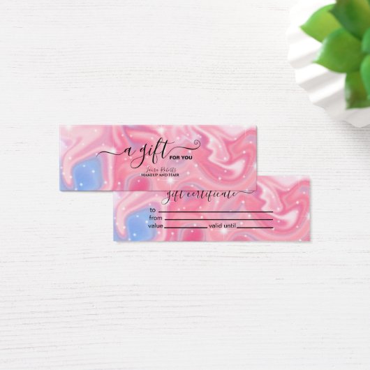 Iridescent Sparkle Holographic Gift Certificate (Schreibtisch)