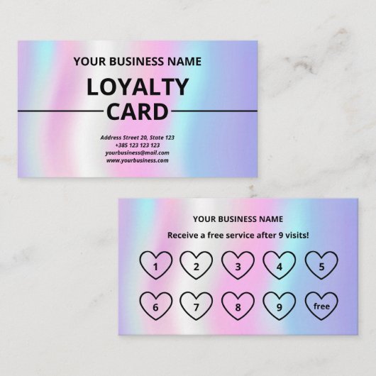 Iridescent Textur Moderne Niedliche Treuekarte (Vorne/Hinten)