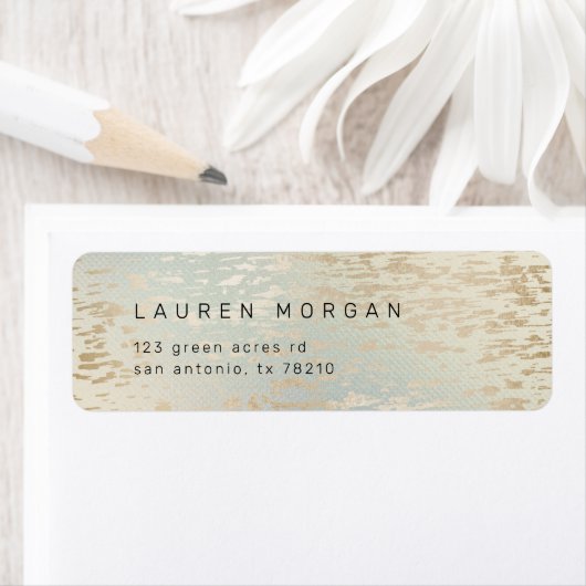 Iridescent Textured Luxury Return Address Label (Insitu)