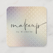 Iridescent Textured Modern Makeust Artist Quadratische Visitenkarte (Vorderseite)