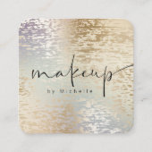 Iridescent Textured Modern Makeust Artist Quadratische Visitenkarte (Vorderseite)