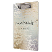 Iridescent Textured Modern Script Makeugram Monogr Klemmbrett (Links)