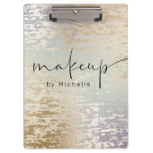 Iridescent Textured Modern Script Makeugram Monogr Klemmbrett (Vorderseite)