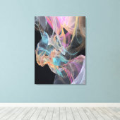 Iridescent Thread Vortex Teal Magenta Glow Leinwanddruck (Insitu (Holzboden))