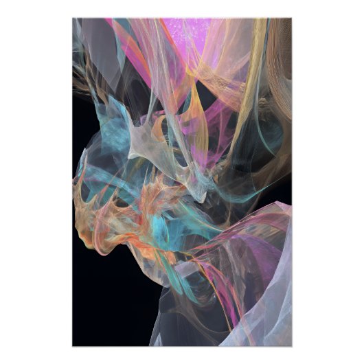Iridescent Thread Vortex Teal Magenta Glow Poster (Vorderseite)