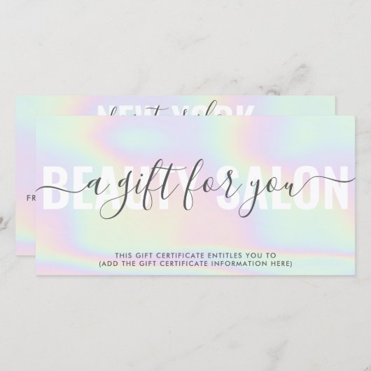 Iridescent trendy Gefälle Regenbogensalon Geschenk (Vorne/Hinten)