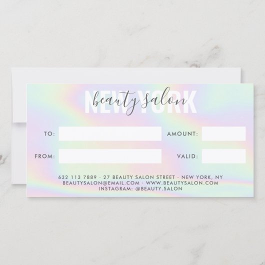 Iridescent trendy Gefälle Regenbogensalon Geschenk (Rückseite)