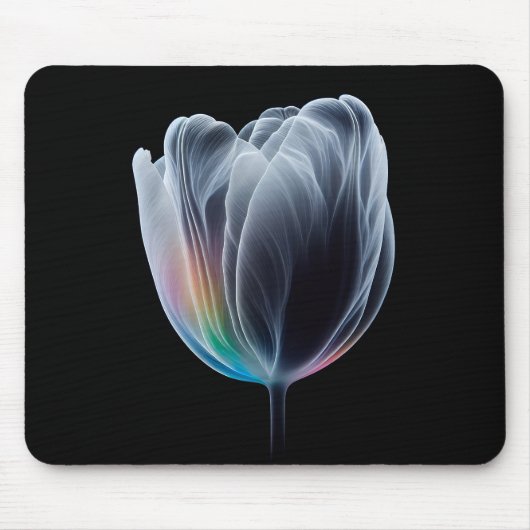 Iridescent Tulip auf schwarz Mousepad (Vorne)