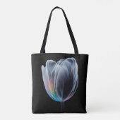 Iridescent Tulip auf schwarz Tasche (Rückseite)