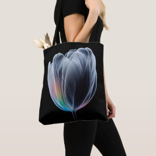 Iridescent Tulip auf schwarz Tasche