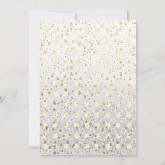 Iridescent Twinkle Twinkle Little Star Baby Dusche Einladung (Rückseite)