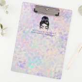 Iridescent Updo Holographic Lashes Business Klemmbrett