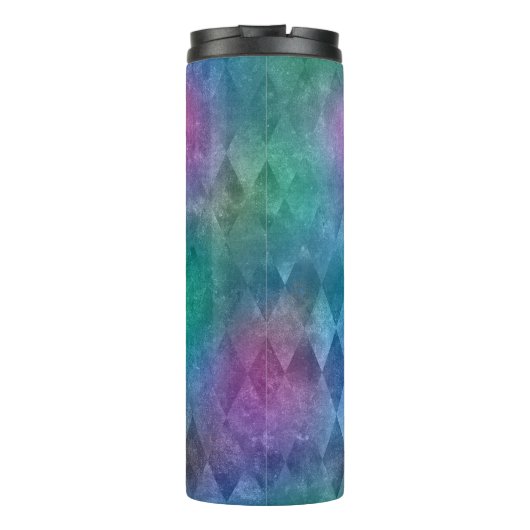 Iridescent Vintag Harlequin Muster Thermosbecher (Rückseite)