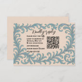 Iridescent Vow QR Code Hochzeit RSVP-Karte RSVP Karte (Vorne/Hinten)
