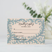 Iridescent Vow Wedding RSVP Card Karte (Stehend Vorderseite)