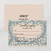 Iridescent Vow Wedding RSVP Card Karte (Vorne/Hinten)