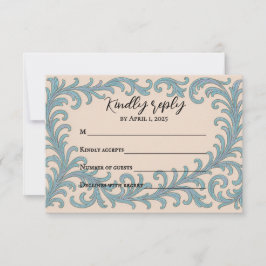 Iridescent Vow Wedding RSVP Card Karte