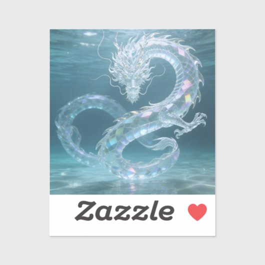 Iridescent Water Dragon Art Fantasy Dragon Design  Aufkleber (Blatt)