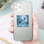 Iridescent Water Dragon Art Fantasy Dragon Design  Aufkleber (Telefon)