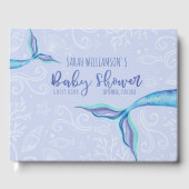 Iridescent Watercolor Meerjungfrau Lila Babydusche Gästebuch (Vorderseite)