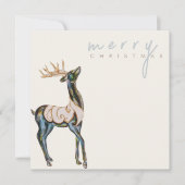 Iridescent Watercolor Rentier Frohe Weihnachten (Vorderseite)